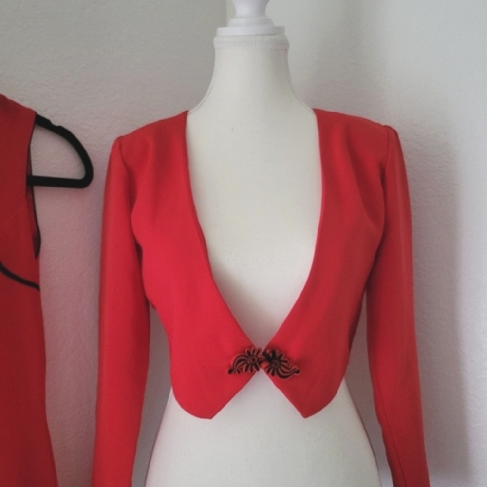 Vintage 90s Y2K Handmade Cheongsam Dress And Cropped Jacket Asian Style XS - Picture 2 of 14